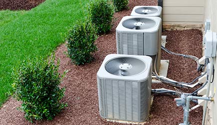 Three AC outdoor units