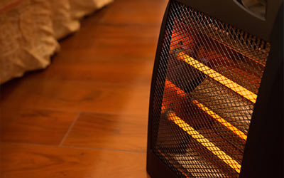 Electric heater in bed room