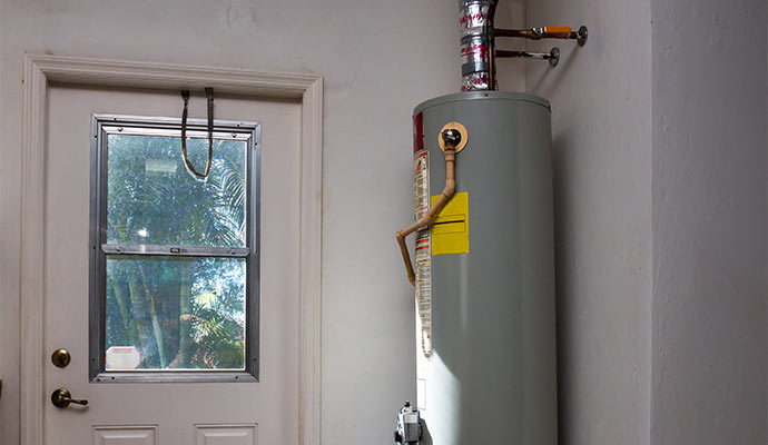 A boiler installed in a room